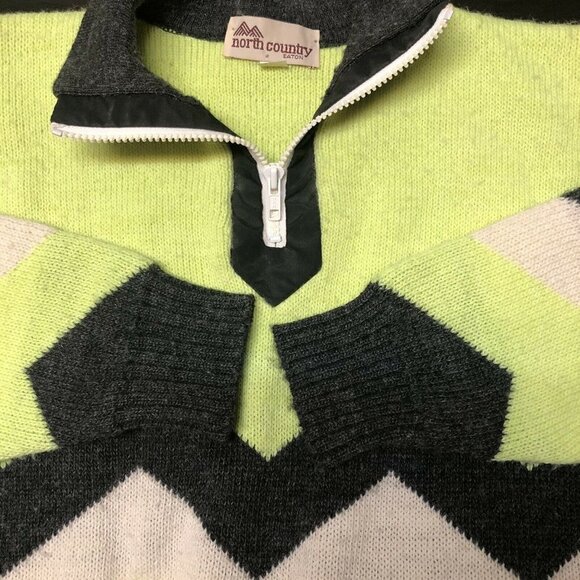 VTG North Country Eaton Neon L Men Wool Sweater - Picture 6 of 6